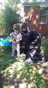 Small boy with Batman