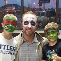 Ninja Turtle, Ghoul, and Frankenstein face painting